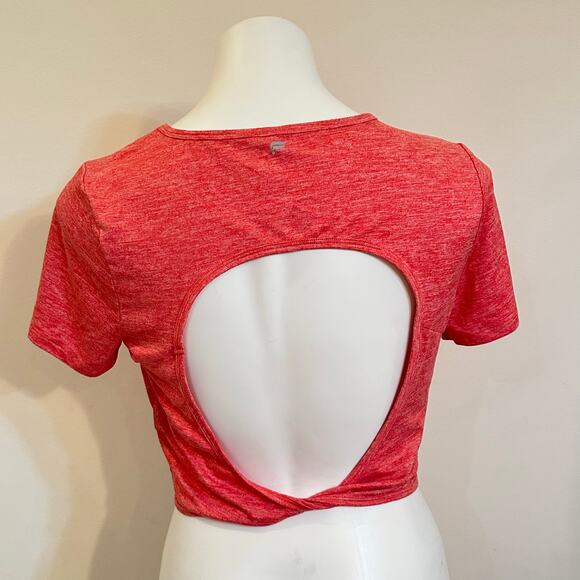 Fabletics Open Back Cropped Work Out Tee sz L - Picture 2 of 5